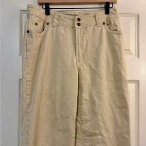 Woman Within Cream Wide-Leg Jeans